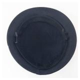 Black Floral Fascinator Hat With Cream Flowers And Green Leaves - Headpiece