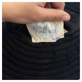 Angel Designs Black Wide-Brim Hat With Floral Accent and Concentric Pleats