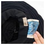 Angel Designs Black Wide-Brim Hat With Floral Accent and Concentric Pleats