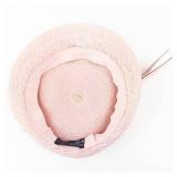 Helena Hats Originals New York Pink Straw Hat - Ribbon Bow