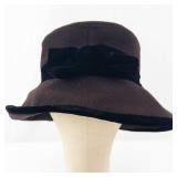Summer Tompkins Collections Cloche Hat - Brown Wool Felt with Black Velvet Band