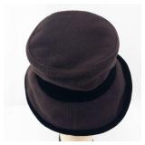 Summer Tompkins Collections Cloche Hat - Brown Wool Felt with Black Velvet Band