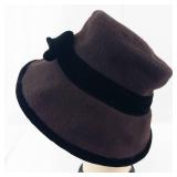 Summer Tompkins Collections Cloche Hat - Brown Wool Felt with Black Velvet Band