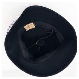 Gage Brothers Co. Black Felt Cloche Hat with Veil & Satin Rosette - NY/Chicago