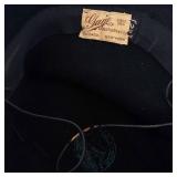 Gage Brothers Co. Black Felt Cloche Hat with Veil & Satin Rosette - NY/Chicago