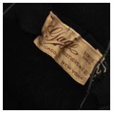 Gage Brothers Co. Black Felt Cloche Hat with Veil & Satin Rosette - NY/Chicago