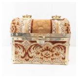 Borsa Bella Italy Vintage Box Clutch - Tapestry Floral Brown/Gold