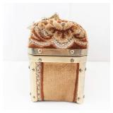 Borsa Bella Italy Vintage Box Clutch - Tapestry Floral Brown/Gold