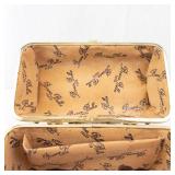 Borsa Bella Italy Vintage Box Clutch - Tapestry Floral Brown/Gold