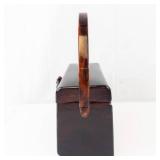 Maitland Smith Burlwood Jewelry Boxl/Purse with Brass Butterfly Clasp & Carry Handle