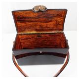 Maitland Smith Burlwood Jewelry Boxl/Purse with Brass Butterfly Clasp & Carry Handle