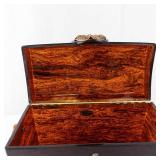 Maitland Smith Burlwood Jewelry Boxl/Purse with Brass Butterfly Clasp & Carry Handle