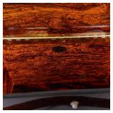 Maitland Smith Burlwood Jewelry Boxl/Purse with Brass Butterfly Clasp & Carry Handle