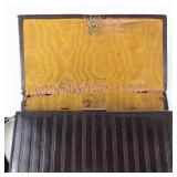 Cordovan Leather Embossed Evening Bag - Vintage Clutch with Metal Frame