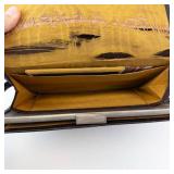 Cordovan Leather Embossed Evening Bag - Vintage Clutch with Metal Frame