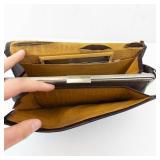 Cordovan Leather Embossed Evening Bag - Vintage Clutch with Metal Frame