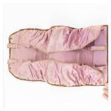 Antique Embossed Leather Travel Case - Pink Satin Interior