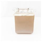 Lucite Box with Diamond Pattern Lid - Gold Tone Clasp, Vintage Vanity Case/Purse