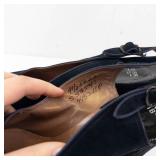 Vintage Dayton Company Minneapolis Navy Suede Open-Toe Slingback Heels - Block Heel