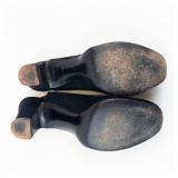 Vintage Dayton Company Minneapolis Navy Suede Open-Toe Slingback Heels - Block Heel