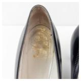 Pandora Footwear Black Leather Bow Pump - Made in Italy, EU 38