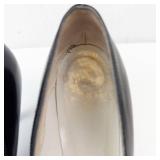 Pandora Footwear Black Leather Bow Pump - Made in Italy, EU 38
