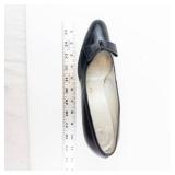 Pandora Footwear Black Leather Bow Pump - Made in Italy, EU 38