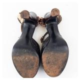 Mayfair Manolo Blahnik Snake-Embossed Slingback Platform Heels