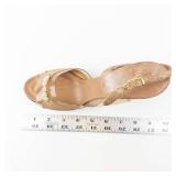Vintage  Glitter Slingback Sandals - Clear Straps, Bow Rhinestones