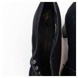 Vintage Black Suede Oxford Heels - 2 in Block Heel, Women