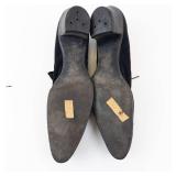 Vintage Black Suede Oxford Heels - 2 in Block Heel, Women