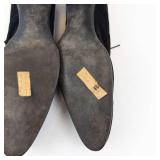 Vintage Black Suede Oxford Heels - 2 in Block Heel, Women