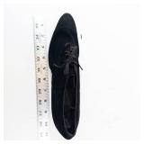 Vintage Black Suede Oxford Heels - 2 in Block Heel, Women