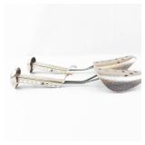 Vintage Metal Foot Guards Pair - Perforated Shields with Straps (Industrial Safety)