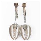 Vintage Metal Foot Guards Pair - Perforated Shields with Straps (Industrial Safety)