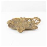 Antique Brass Ashtray - Engraved Scene with Figures