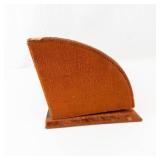 Antique Rust Velvet Vanity Case with Mirror and Dual Powder Wells