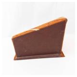 Antique Rust Velvet Vanity Case with Mirror and Dual Powder Wells