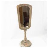 Vanity Mirror on Stand - Antique Hand-Painted Floral Design