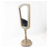 Vanity Mirror on Stand - Antique Hand-Painted Floral Design
