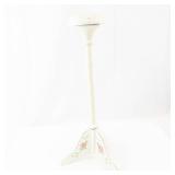 White Floral Hat Stand with Rose Motif - Painted Wood Tripod Base