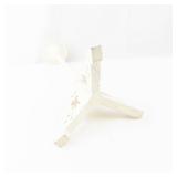 White Floral Hat Stand with Rose Motif - Painted Wood Tripod Base