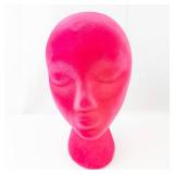 Pink Foam Wig Head Display - Mannequin Head with Neck for Wigs