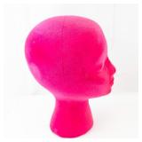 Pink Foam Wig Head Display - Mannequin Head with Neck for Wigs