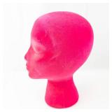Pink Foam Wig Head Display - Mannequin Head with Neck for Wigs