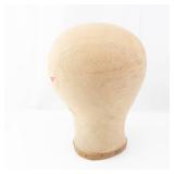 Hat Head Display Form - Beige Fabric Cover for Hats