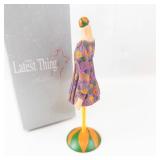 Miniature The Latest Thing Purple Floral Dress Miniature Fashion Doll on Stand - Box Included