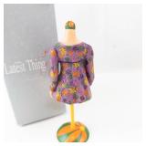 Miniature The Latest Thing Purple Floral Dress Miniature Fashion Doll on Stand - Box Included