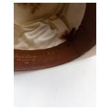 Wormser Royal Luxury Beaded-Stitch Fedora Hat - Beige Felt