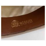 Wormser Royal Luxury Beaded-Stitch Fedora Hat - Beige Felt